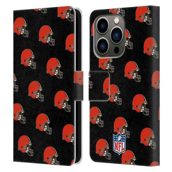 NFL Cleveland Browns Artwork Patterns Leather Book Wallet Case Cover For Apple iPhone 14 Pro
