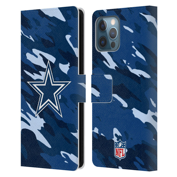 NFL Dallas Cowboys Logo Camou Leather Book Wallet Case Cover For Apple iPhone 12 Pro Max