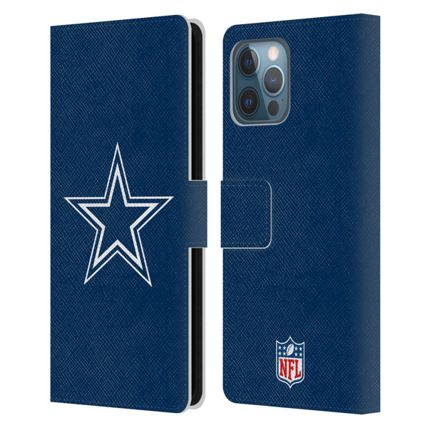 NFL Dallas Cowboys Logo Plain Leather Book Wallet Case Cover For Apple iPhone 12 Pro Max