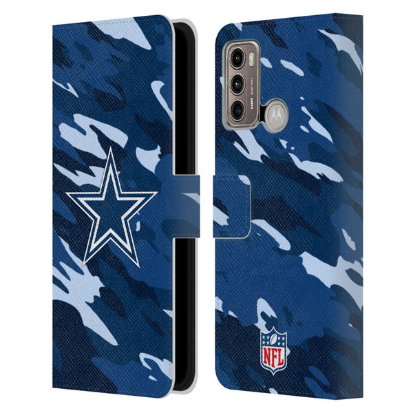 NFL Dallas Cowboys Logo Camou Leather Book Wallet Case Cover For Motorola Moto G60 / Moto G40 Fusion