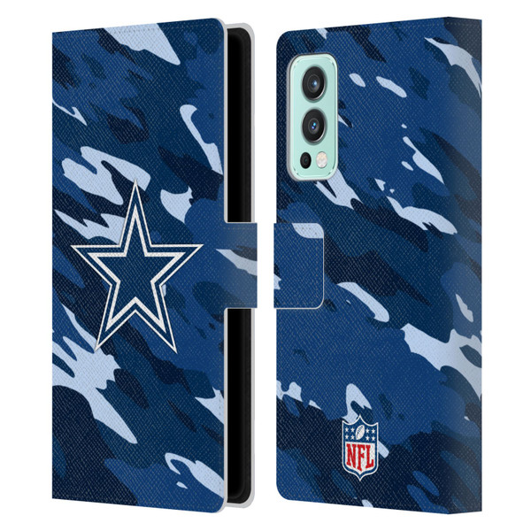 NFL Dallas Cowboys Logo Camou Leather Book Wallet Case Cover For OnePlus Nord 2 5G