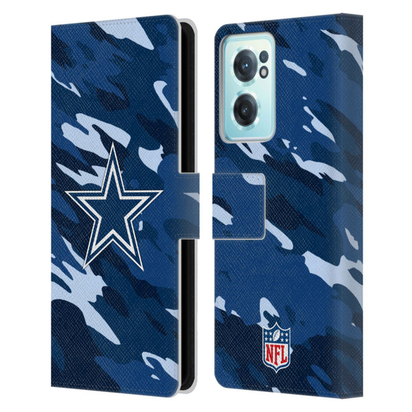 NFL Dallas Cowboys Logo Camou Leather Book Wallet Case Cover For OnePlus Nord CE 2 5G