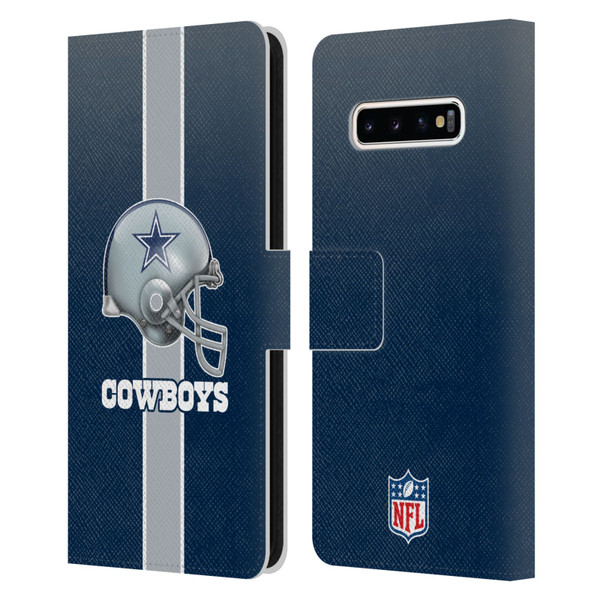 NFL Dallas Cowboys Logo Helmet Leather Book Wallet Case Cover For Samsung Galaxy S10+ / S10 Plus