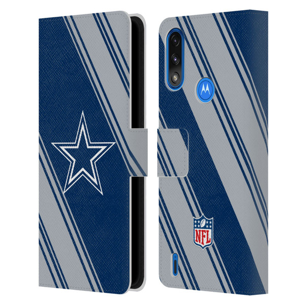 NFL Dallas Cowboys Artwork Stripes Leather Book Wallet Case Cover For Motorola Moto E7 Power / Moto E7i Power
