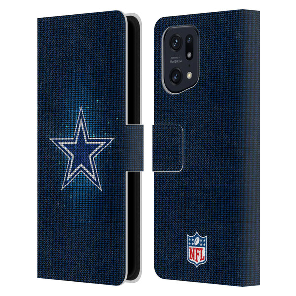 NFL Dallas Cowboys Artwork LED Leather Book Wallet Case Cover For OPPO Find X5