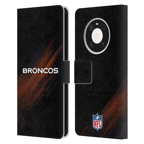 NFL Denver Broncos Logo Blur Leather Book Wallet Case Cover For Huawei Mate 40 Pro 5G