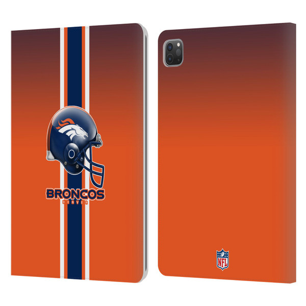 NFL Denver Broncos Logo Helmet Leather Book Wallet Case Cover For Apple iPad Pro 11 2020 / 2021 / 2022