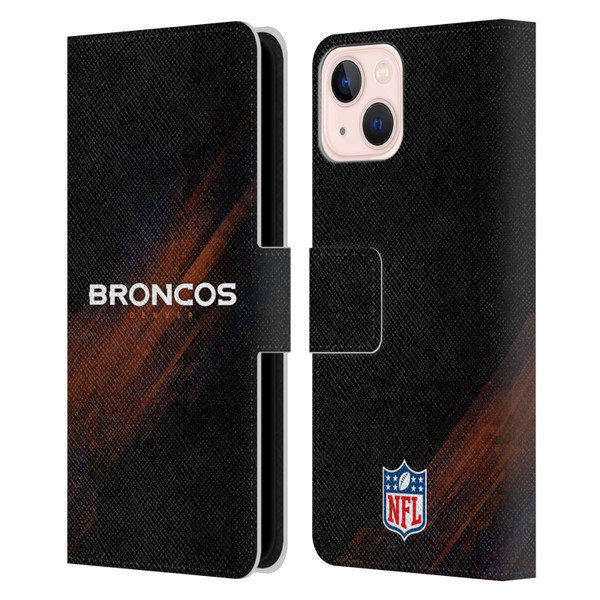 NFL Denver Broncos Logo Blur Leather Book Wallet Case Cover For Apple iPhone 13