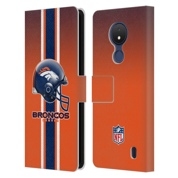 NFL Denver Broncos Logo Helmet Leather Book Wallet Case Cover For Nokia C21