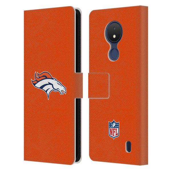 NFL Denver Broncos Logo Plain Leather Book Wallet Case Cover For Nokia C21