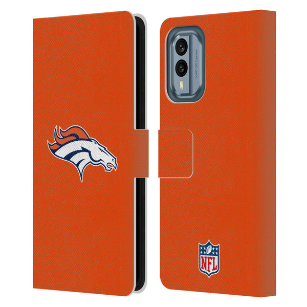 NFL Denver Broncos Logo Plain Leather Book Wallet Case Cover For Nokia X30