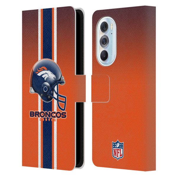 NFL Denver Broncos Logo Helmet Leather Book Wallet Case Cover For Motorola Edge X30