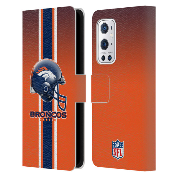 NFL Denver Broncos Logo Helmet Leather Book Wallet Case Cover For OnePlus 9 Pro