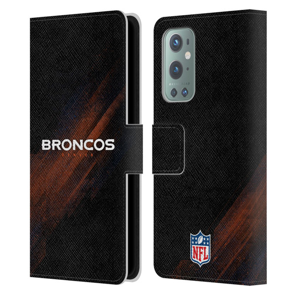 NFL Denver Broncos Logo Blur Leather Book Wallet Case Cover For OnePlus 9