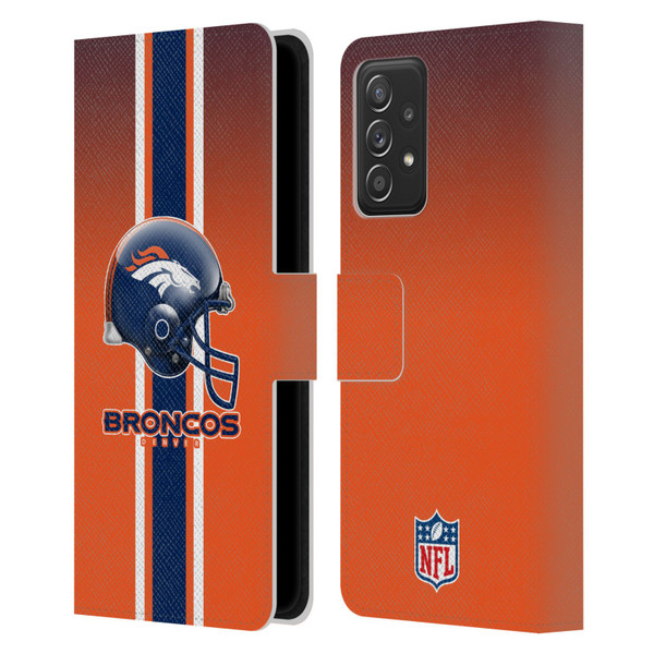 NFL Denver Broncos Logo Helmet Leather Book Wallet Case Cover For Samsung Galaxy A53 5G (2022)