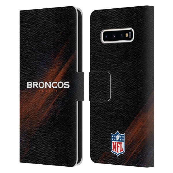 NFL Denver Broncos Logo Blur Leather Book Wallet Case Cover For Samsung Galaxy S10+ / S10 Plus