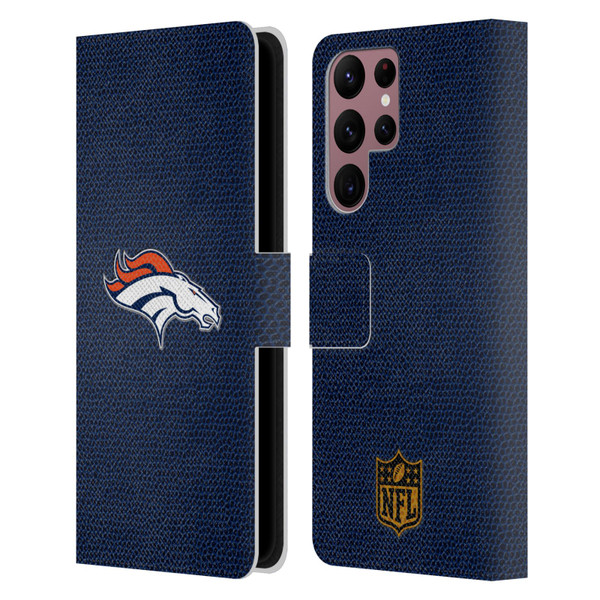 NFL Denver Broncos Logo Football Leather Book Wallet Case Cover For Samsung Galaxy S22 Ultra 5G