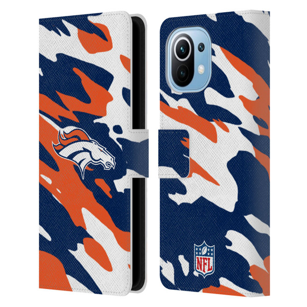 NFL Denver Broncos Logo Camou Leather Book Wallet Case Cover For Xiaomi Mi 11