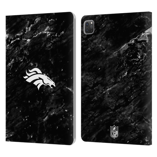 NFL Denver Broncos Artwork Marble Leather Book Wallet Case Cover For Apple iPad Pro 11 2020 / 2021 / 2022