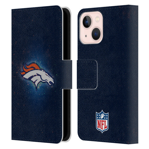 NFL Denver Broncos Artwork LED Leather Book Wallet Case Cover For Apple iPhone 13 Mini