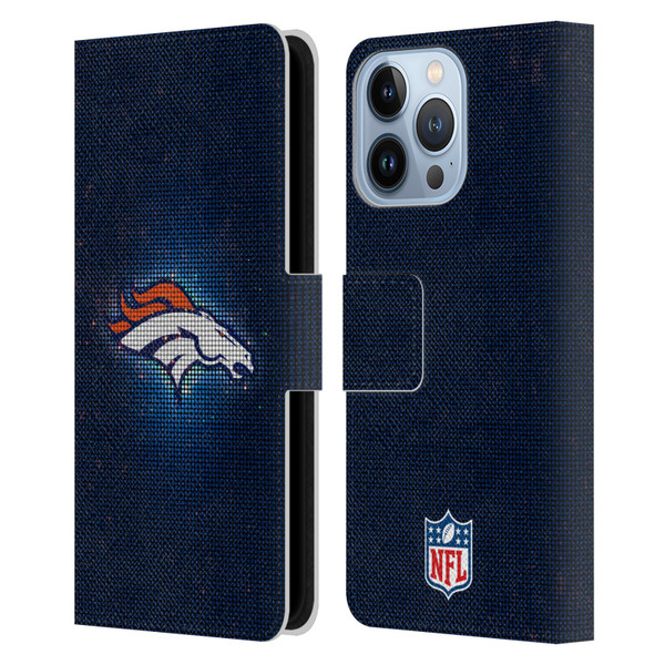 NFL Denver Broncos Artwork LED Leather Book Wallet Case Cover For Apple iPhone 13 Pro