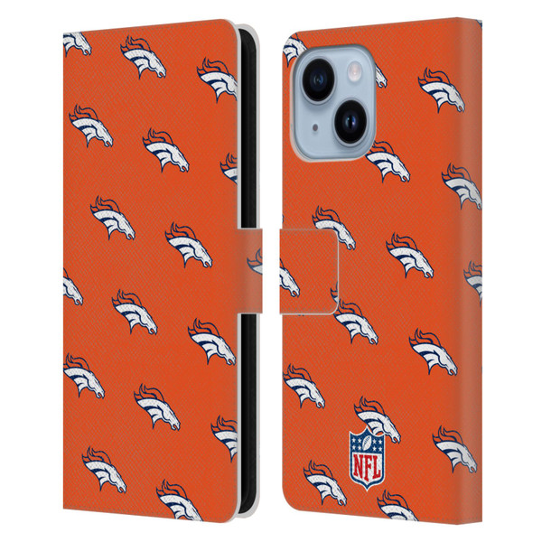 NFL Denver Broncos Artwork Patterns Leather Book Wallet Case Cover For Apple iPhone 14 Plus