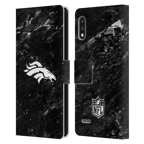 NFL Denver Broncos Artwork Marble Leather Book Wallet Case Cover For LG K22