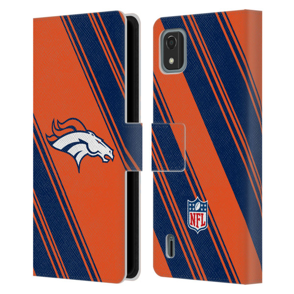 NFL Denver Broncos Artwork Stripes Leather Book Wallet Case Cover For Nokia C2 2nd Edition