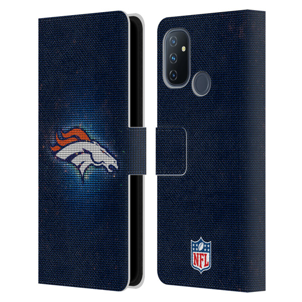NFL Denver Broncos Artwork LED Leather Book Wallet Case Cover For OnePlus Nord N100