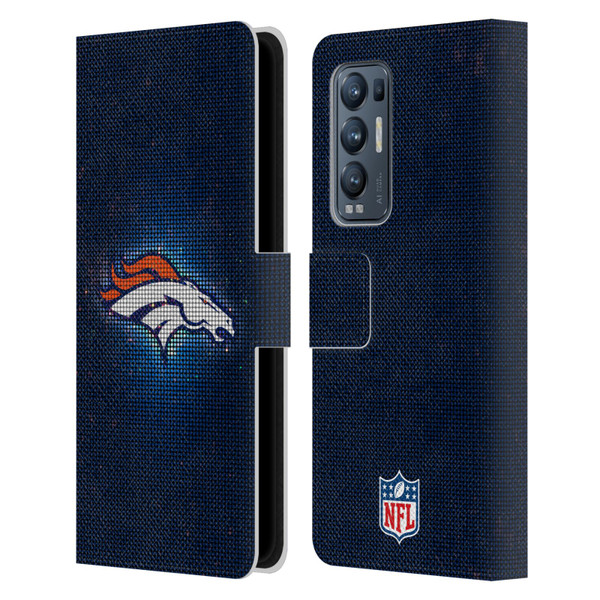 NFL Denver Broncos Artwork LED Leather Book Wallet Case Cover For OPPO Find X3 Neo / Reno5 Pro+ 5G
