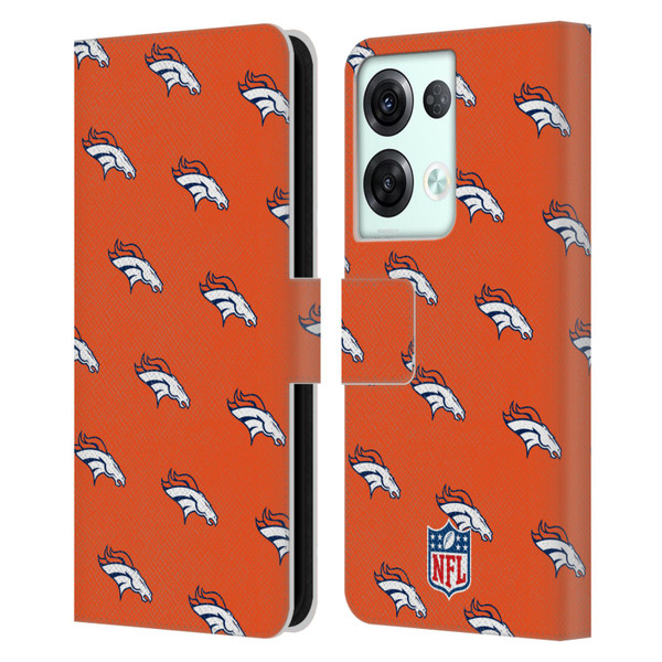 NFL Denver Broncos Artwork Patterns Leather Book Wallet Case Cover For OPPO Reno8 Pro