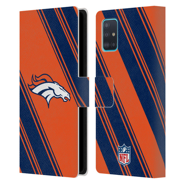 NFL Denver Broncos Artwork Stripes Leather Book Wallet Case Cover For Samsung Galaxy A51 (2019)