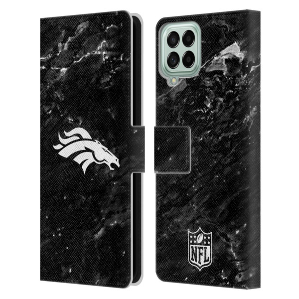 NFL Denver Broncos Artwork Marble Leather Book Wallet Case Cover For Samsung Galaxy M33 (2022)