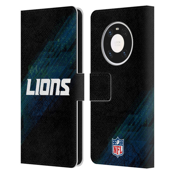 NFL Detroit Lions Logo Blur Leather Book Wallet Case Cover For Huawei Mate 40 Pro 5G