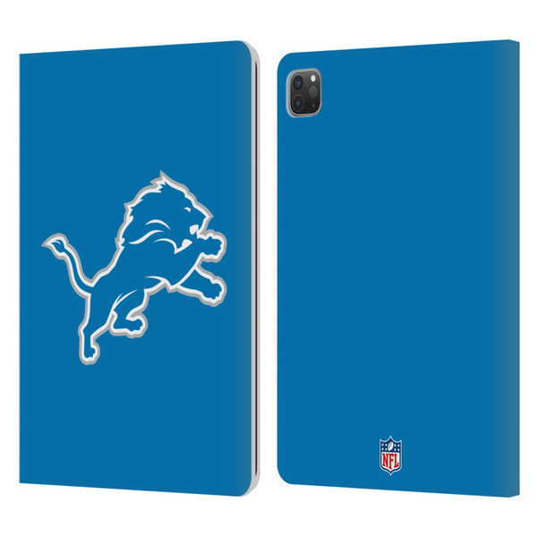 NFL Detroit Lions Logo Plain Leather Book Wallet Case Cover For Apple iPad Pro 11 2020 / 2021 / 2022