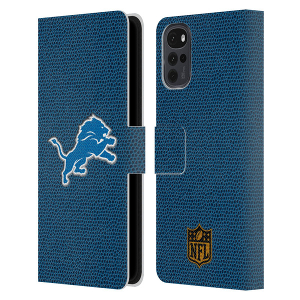 NFL Detroit Lions Logo Football Leather Book Wallet Case Cover For Motorola Moto G22