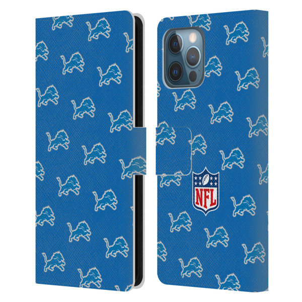 NFL Detroit Lions Artwork Patterns Leather Book Wallet Case Cover For Apple iPhone 12 Pro Max