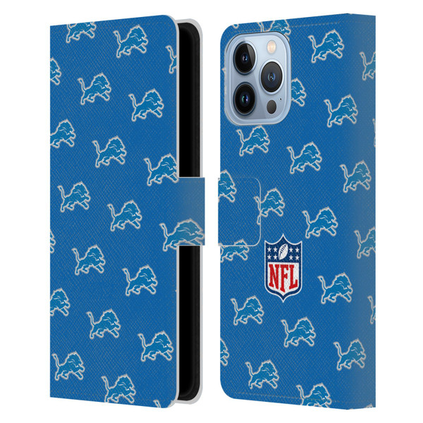 NFL Detroit Lions Artwork Patterns Leather Book Wallet Case Cover For Apple iPhone 13 Pro Max