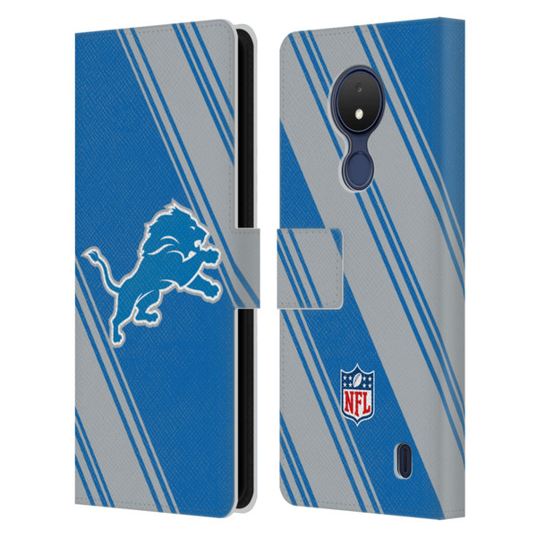 NFL Detroit Lions Artwork Stripes Leather Book Wallet Case Cover For Nokia C21
