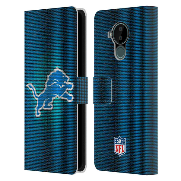 NFL Detroit Lions Artwork LED Leather Book Wallet Case Cover For Nokia C30