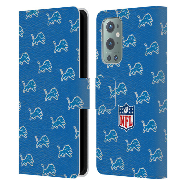 NFL Detroit Lions Artwork Patterns Leather Book Wallet Case Cover For OnePlus 9