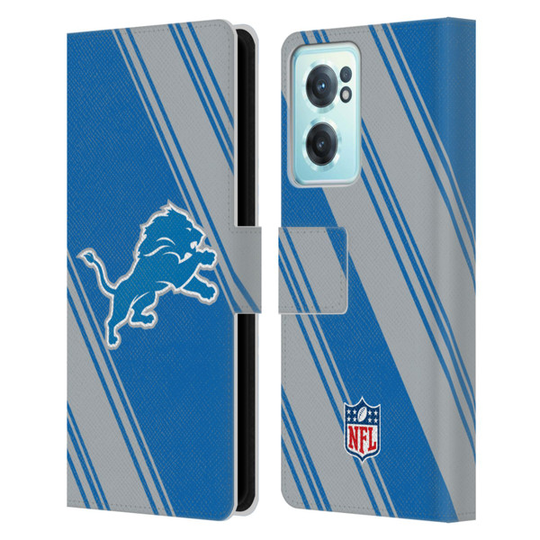 NFL Detroit Lions Artwork Stripes Leather Book Wallet Case Cover For OnePlus Nord CE 2 5G