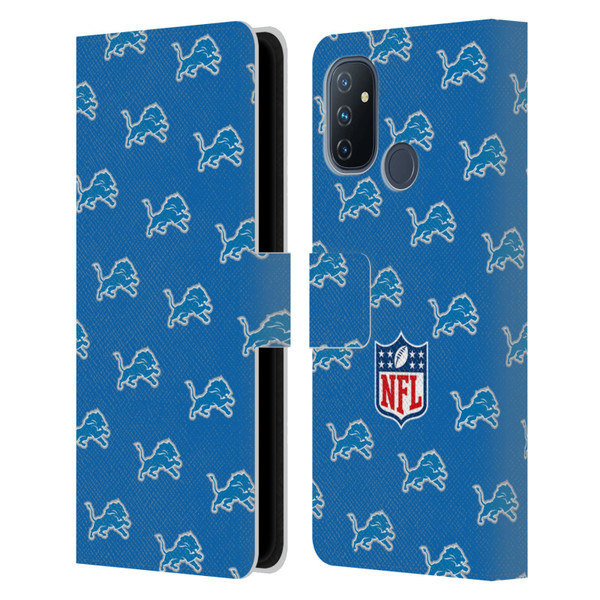 NFL Detroit Lions Artwork Patterns Leather Book Wallet Case Cover For OnePlus Nord N100