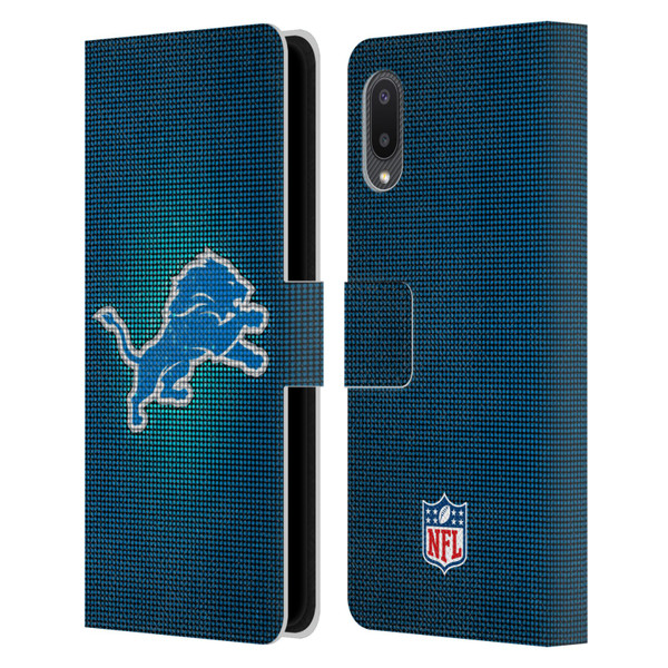 NFL Detroit Lions Artwork LED Leather Book Wallet Case Cover For Samsung Galaxy A02/M02 (2021)