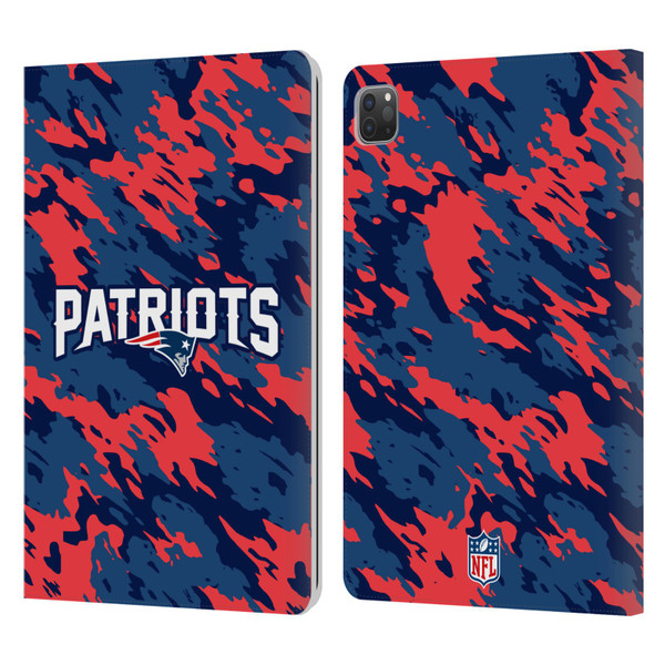 NFL New England Patriots Logo Camou Leather Book Wallet Case Cover For Apple iPad Pro 11 2020 / 2021 / 2022