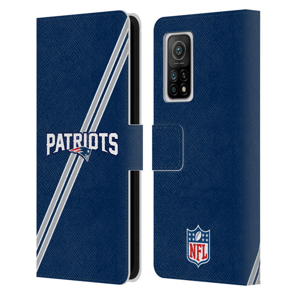 NFL New England Patriots Logo Stripes Leather Book Wallet Case Cover For Xiaomi Mi 10T 5G