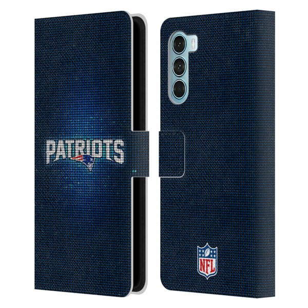 NFL New England Patriots Artwork LED Leather Book Wallet Case Cover For Motorola Edge S30 / Moto G200 5G