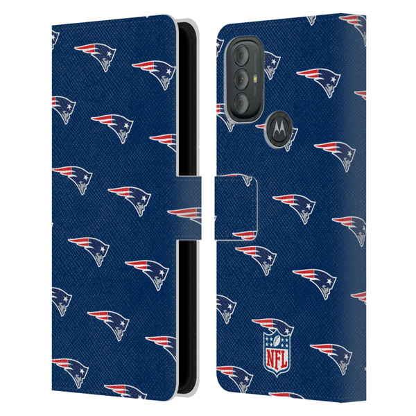 NFL New England Patriots Artwork Patterns Leather Book Wallet Case Cover For Motorola Moto G10 / Moto G20 / Moto G30