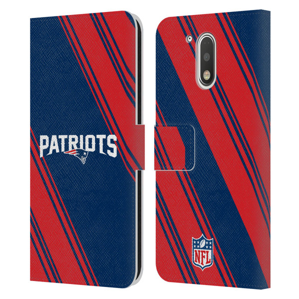 NFL New England Patriots Artwork Stripes Leather Book Wallet Case Cover For Motorola Moto G41