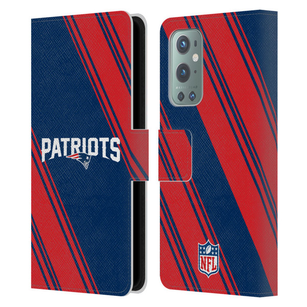 NFL New England Patriots Artwork Stripes Leather Book Wallet Case Cover For OnePlus 9